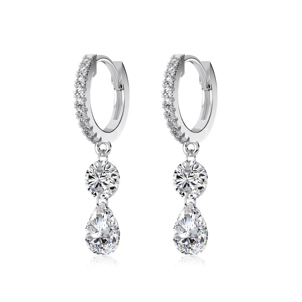 Japanische & Koreanische S925 Sterling Silber Geometrische Zirkon Ohrstecker für Damen - Elegantes, Vielseitiges, Leichter Luxus Modeaccessoire
