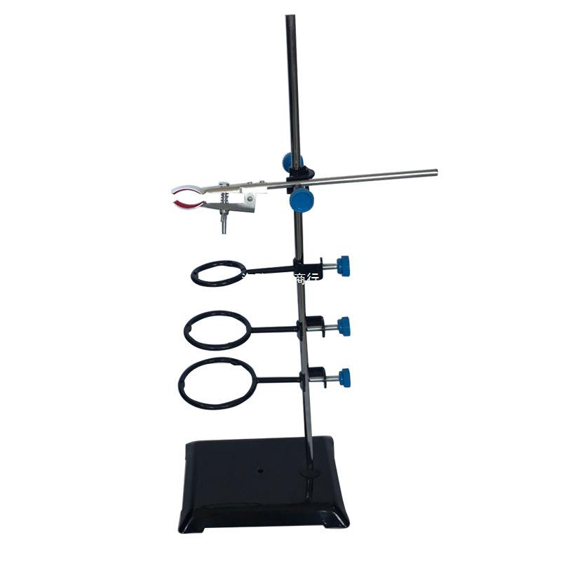 Laboratory Iron Stand Set with Plastic & Metal Butterfly Clip, Square Base, Flask Clamp for Junior High School Chemistry