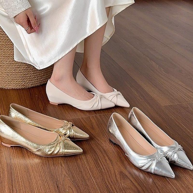 Fashion Spring and Autumn Flat Shoes Fashion Leisure Pointed Toe Women's Flat Shoes Low Heels Shallow  Comfortable Boutique Shoes