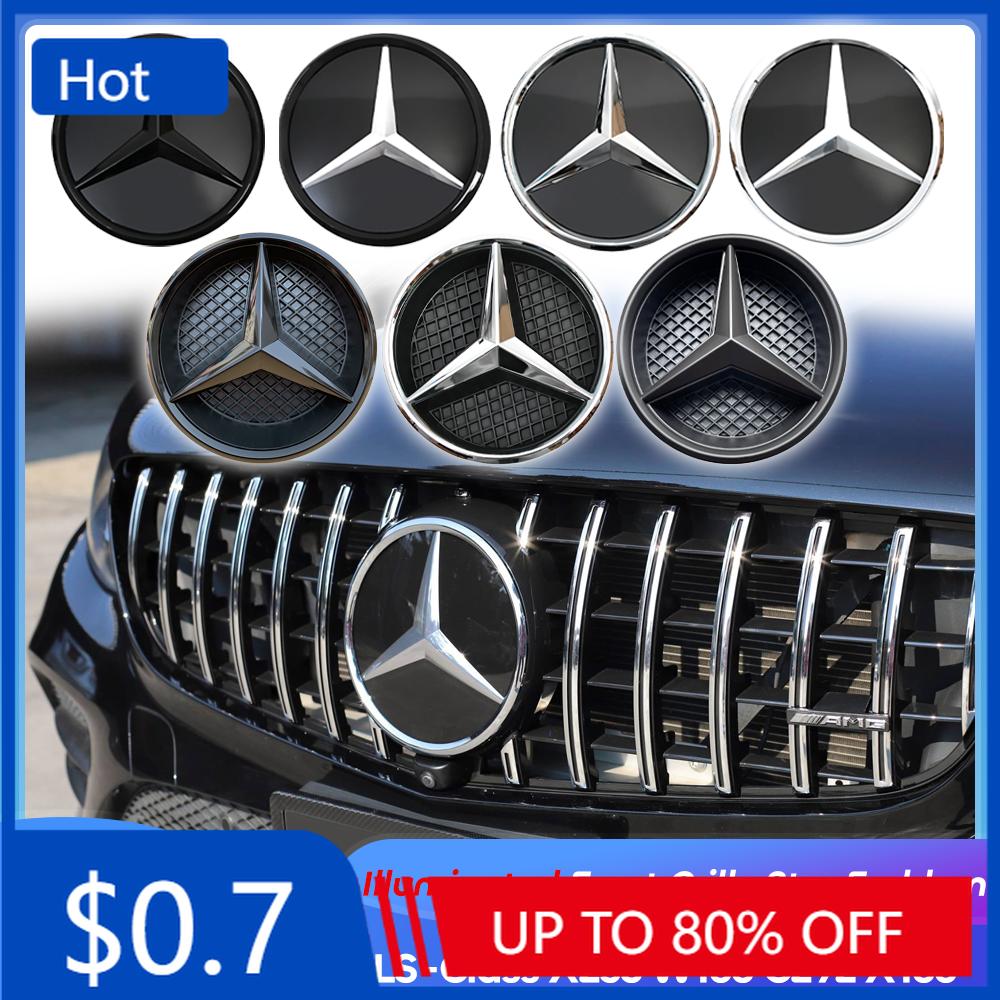 Car Sticker Car Front Bumper Grill Star Badge Emblem OE Style 3D Mirror Finish Style LED Logo Emblem For Mercedes Benz GLC250 GL