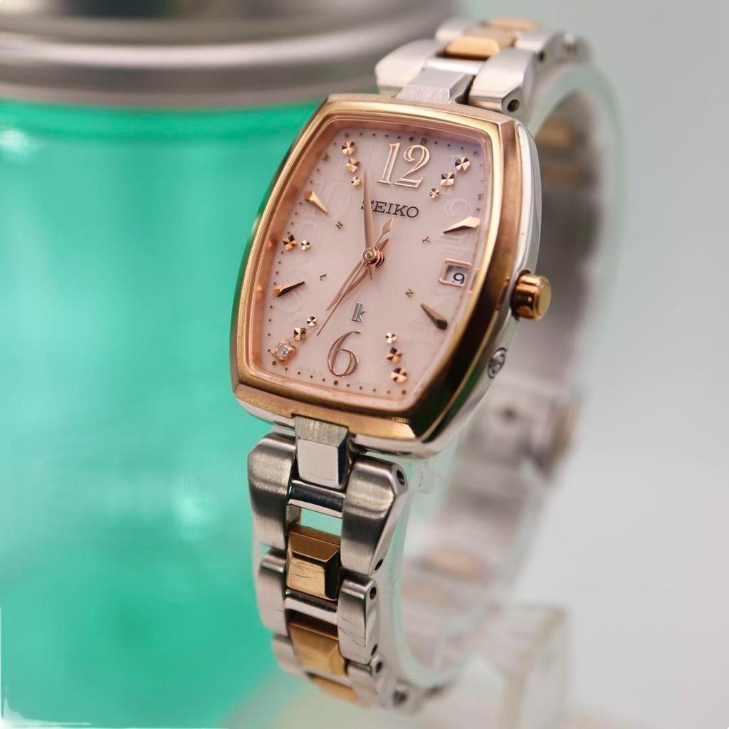 [USED] SEIKO Lucia Date Solar 1P Diamond Women's Watch 1235