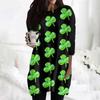 Women's  Casual 3/4 Sleeve Shirts Fashion St Patrick's Print Tunic Tops With Pockets