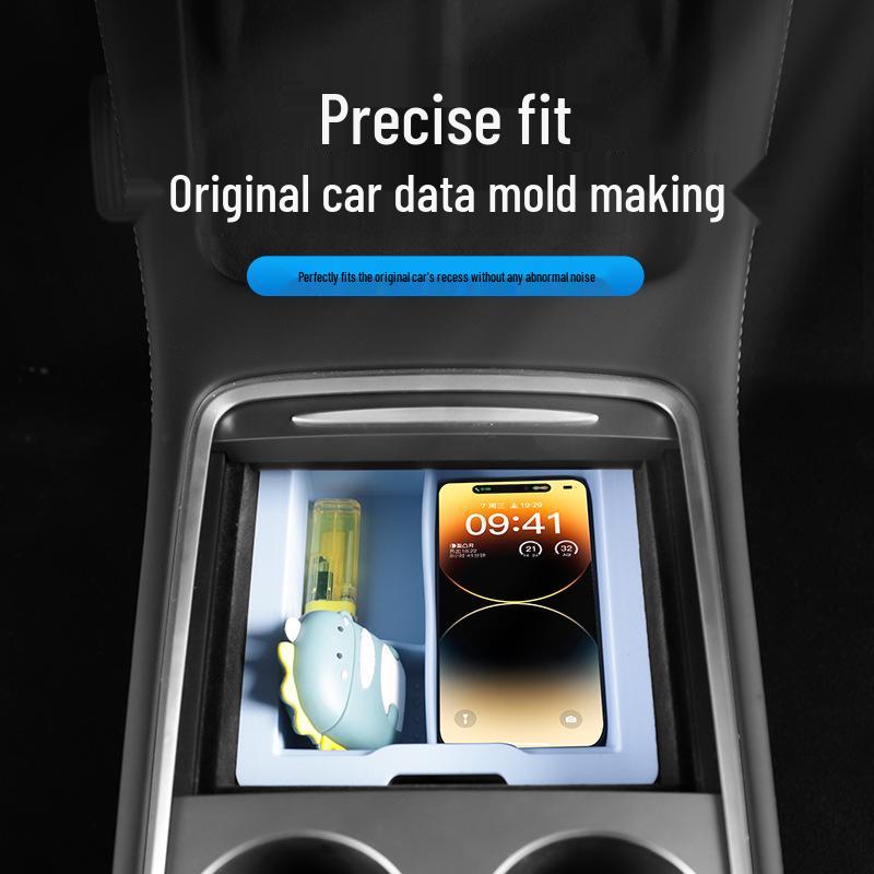 Tesla Model 3/Y Console Storage Organizer Silicone Double-Layer Box