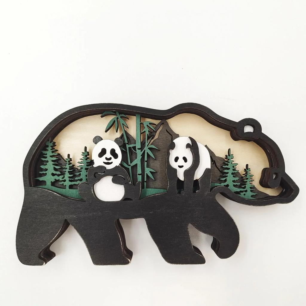 2026 New Creative Wooden Sculptures Carving Ocean Forest Animals Crafts Nordic Ornaments Home Office Desk Decoration Accessories