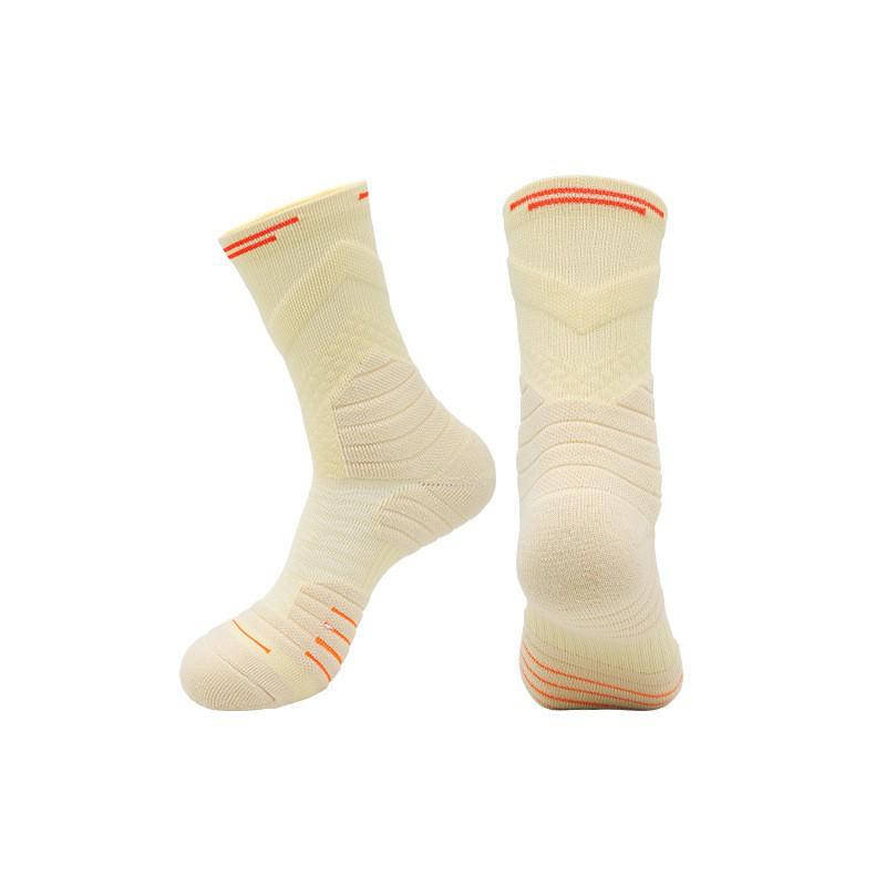 Summer Elite Men's Anti-slip Mid-calf Sports Socks: Durable, Thick, Towel Bottom, Perfect for Basketball & Cycling.
