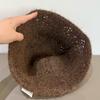 New Striped Lace-up Knitted Pullover Hat Women's Spring and Autumn Fashion Wool Fisherman Hat