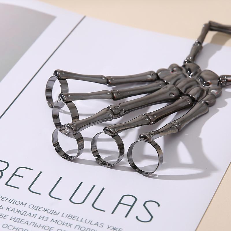 Popular European & American Metallic Skull Skeleton Bracelet, Ghost Claw Finger Bracelet, Halloween Jewelry