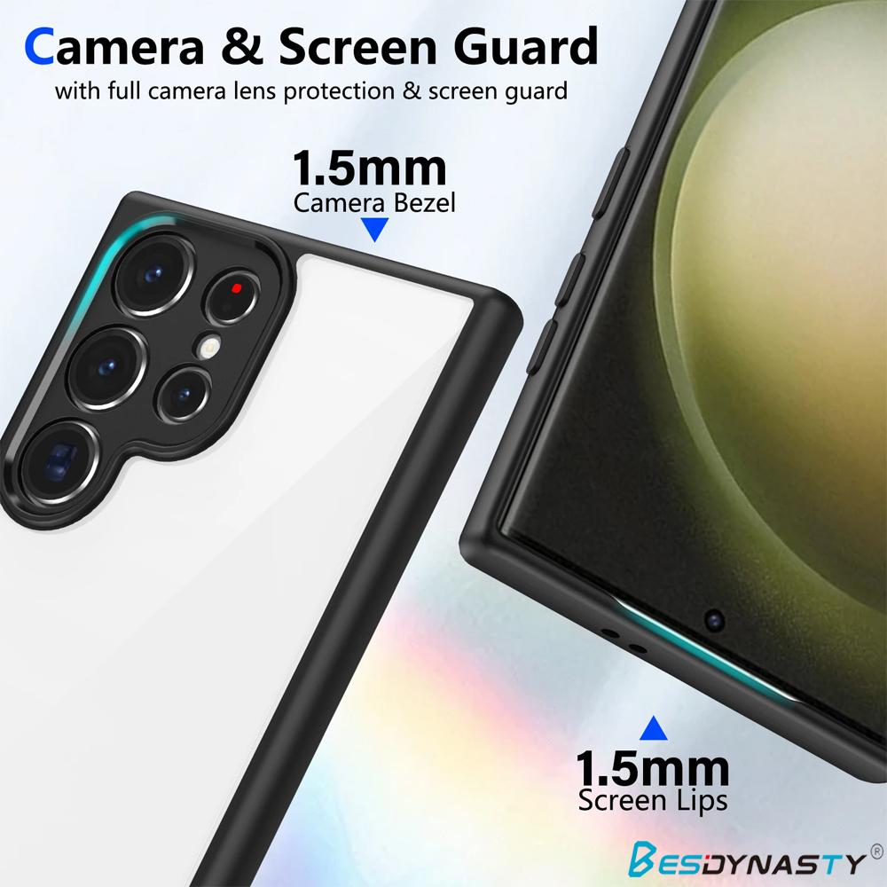 Luxury Matte Acrylic Clear Hard Case For Samsung Galaxy S25 Edge S24FE S23 Ultra Plus A56 A36 A25 A26 A24 A52S A16 A55 A35 Cover