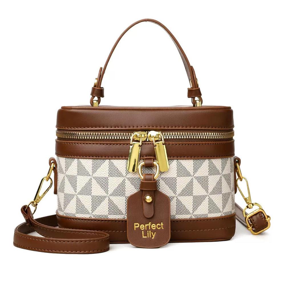 2025 Korean Style Printed Letter Women's Crossbody Bucket Bag - Spring Fashion