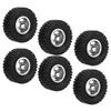 RC Rubber Tires with Aluminum Alloy Wheel Hub for WPL C14 C24 C34 C44 B14 B24 B16 B36 4WD Car