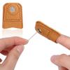 2 Pcs PU Finger Protector DIY Sewing Tool Needle Felting Knitting Guard Sewing Thimble Cap for Needlework Handmaking