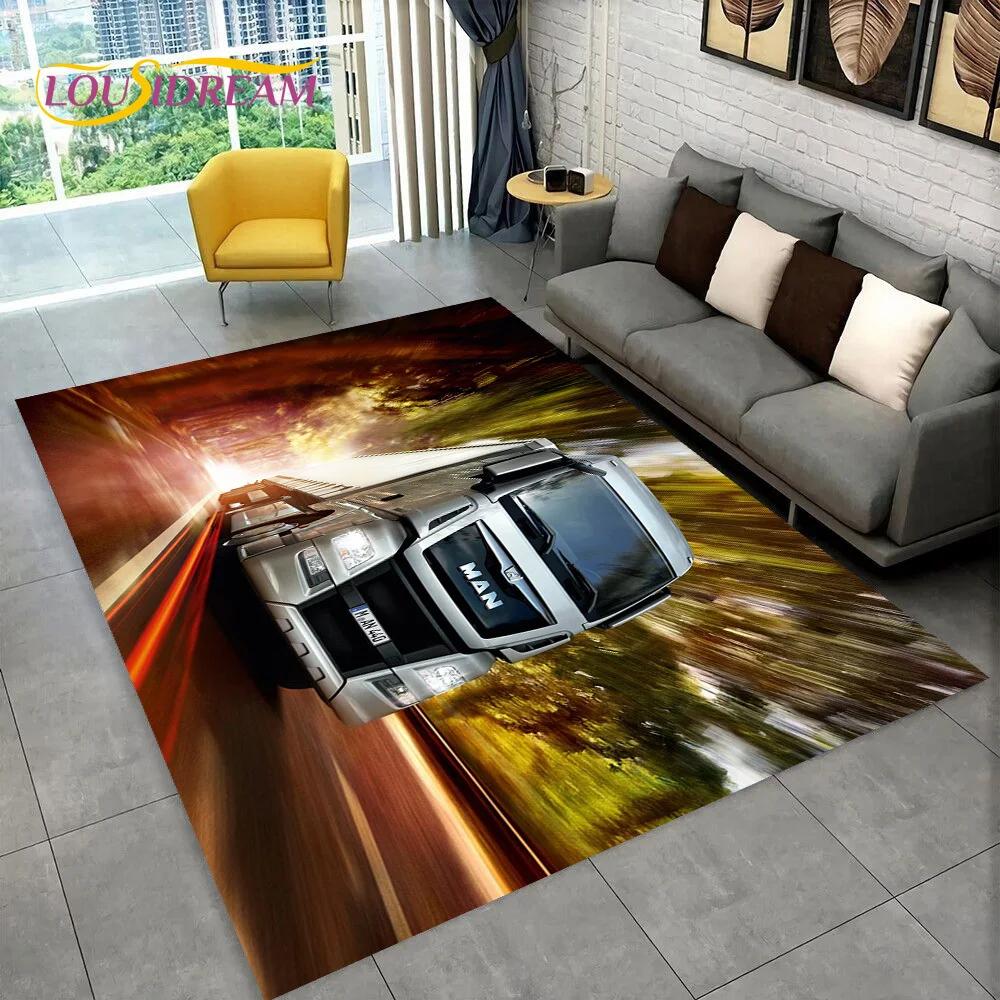Latest MAN Truck Lorry 3D Printing Rug Carpet for Living Room Bedroom Home Decor,Floor Mat Non-slip Decoration for Sofa Doormat