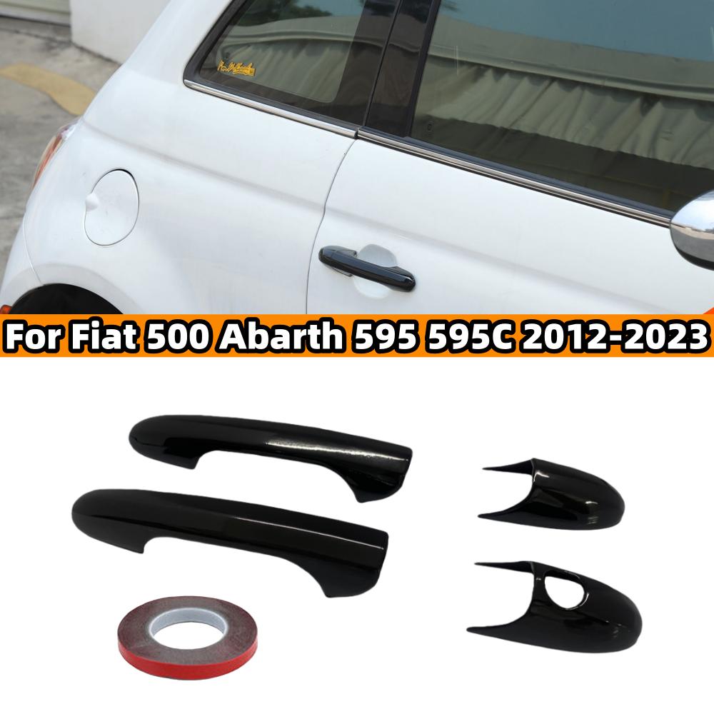 For Fiat 500 2008-2023 Abarth 595 595C 2012-2023 695 2010-2023 Door Handle Cover Car Accessories Stickers Trim Set Add-on
