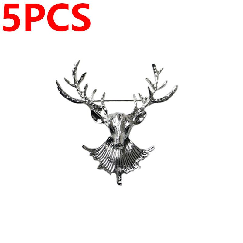 5 pièces broche cerf Vintage mode hommes populaire mignon unisexe animaux broches manteau col épinglettes vêtements accessoires bijoux cadeaux