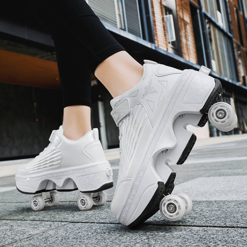 Roller Roller Schuhe 4-Rad Deformationsschuhe Rollschuhe Herren und Damen Erwachsene Ausreißerschuhe Schlittschuhe Schuhe mit Rädern