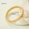 Elastic Bracelet Women Plated Charm Punk Wide Chunky Metal Spiral Bangle Fashion New Party Jewelry Accessories Gift