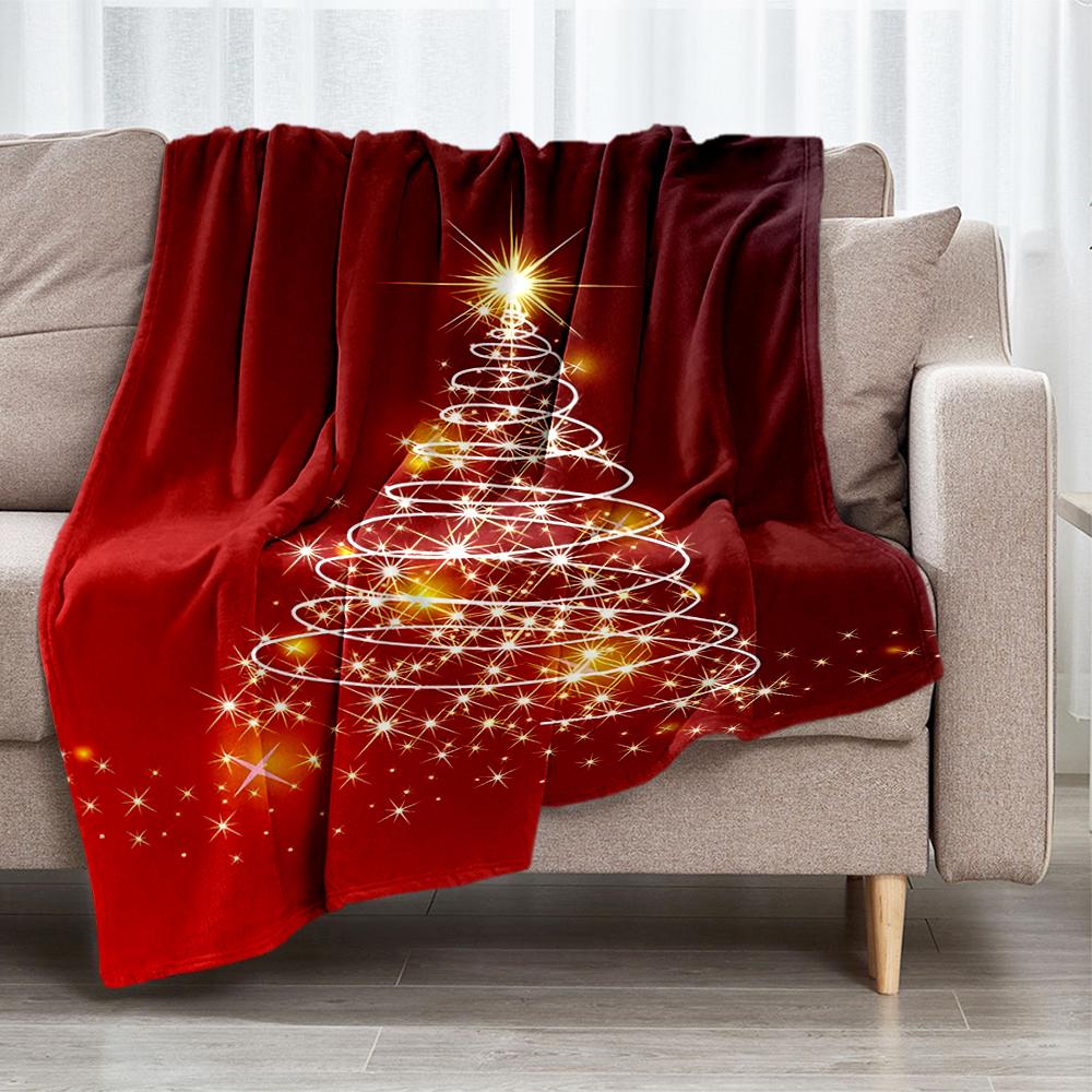 Christmas tree Theme Printed Blanket - Perfect for Couch, Bed, Travel & Outdoor Use | Machine Washable, Cozy & Durable.