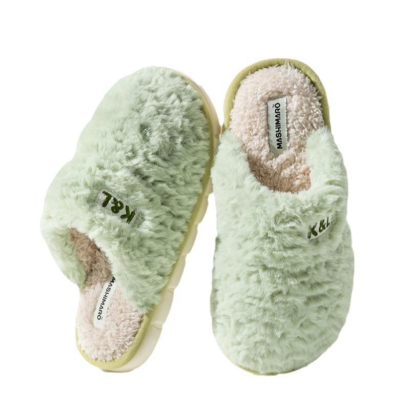 Cotton slippers women's season 2025 new indoor home thermal hair slippers men's home men's