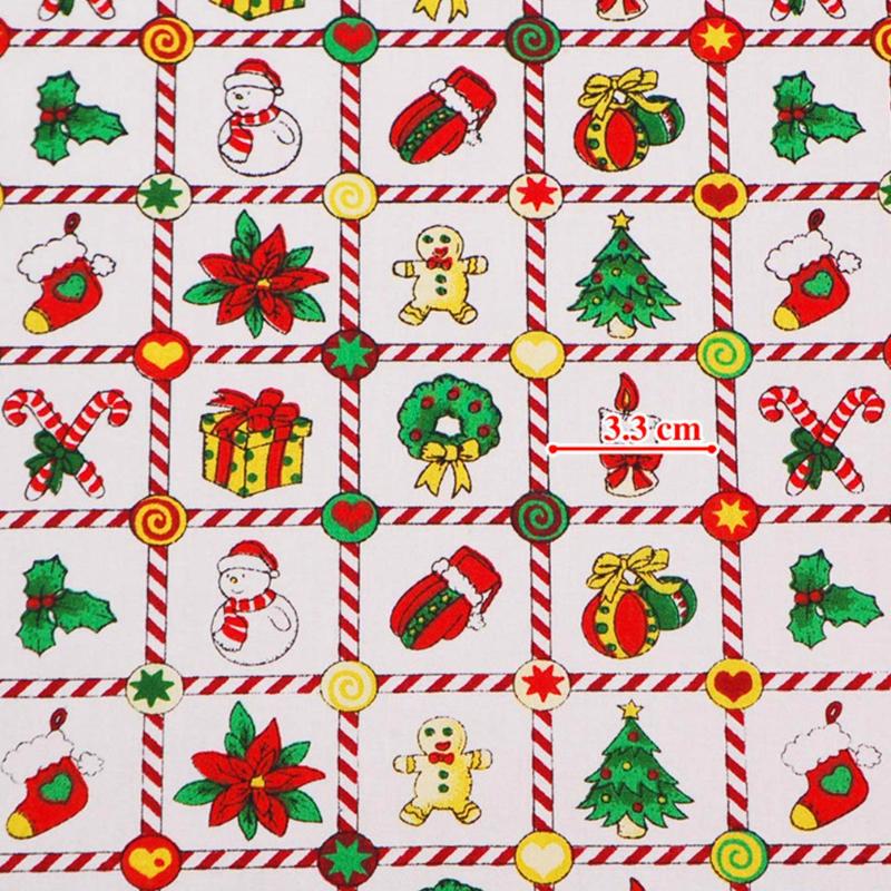 8PC Cotton Craft Fabric Christmas Decoration Fabric Set Fat Quarter Fabric Bundles Quilting