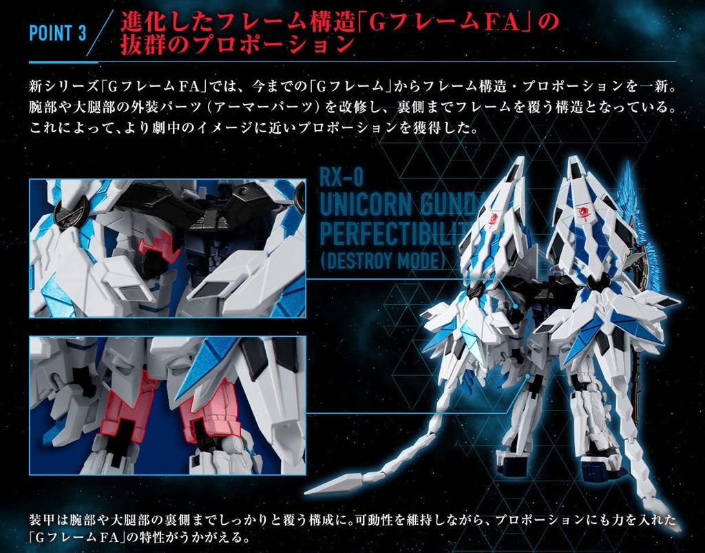 Mobile Suit Gundam G Frame FA Unicorn Gundam Perfectibility (Destroy Mode)