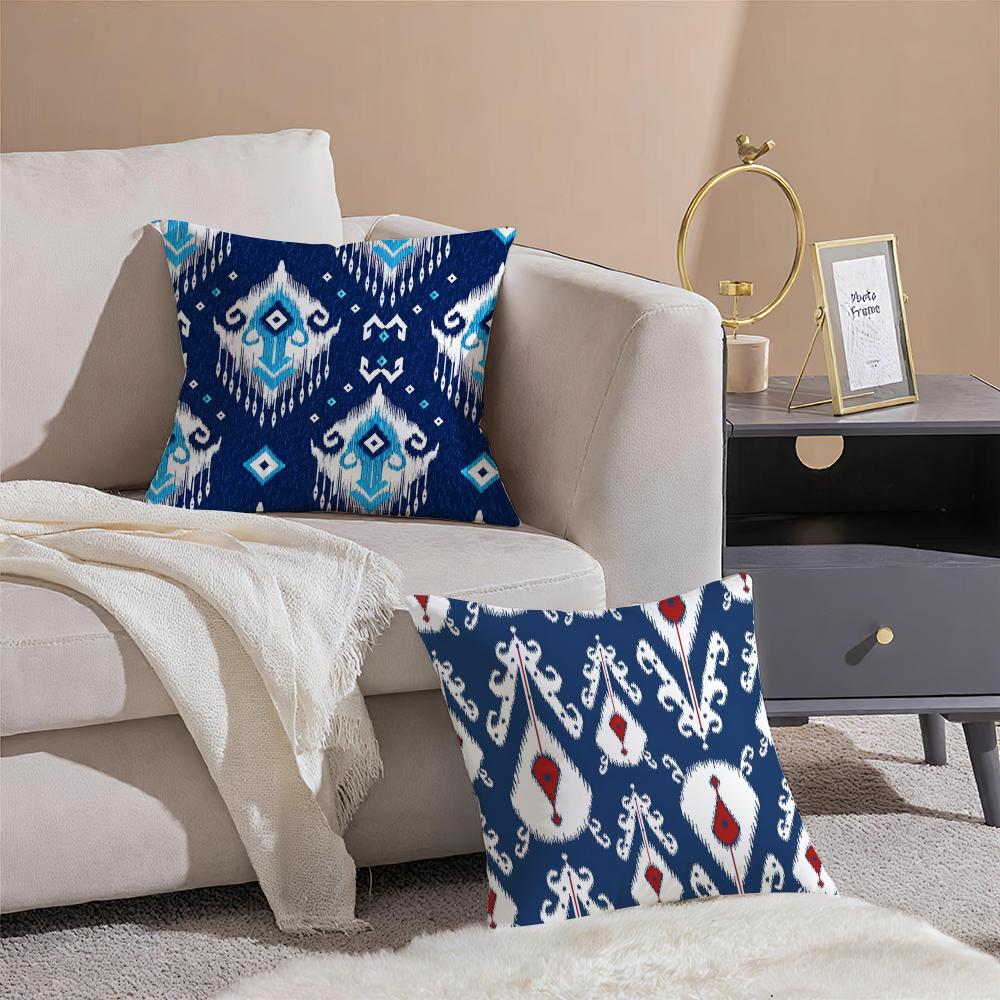 Retro Art Pattern RRussian shading Cushion Cover Pillowcase Short Plush Invisible zipper Room Sofa Cushion Cover