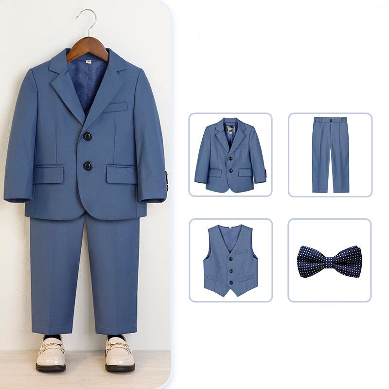 Bambini Ragazzi Bianco Blazer Gilet Pantaloni Bambini Matrimonio Ballo Vestito Bambino Ragazzo Elegante Vestito Festa