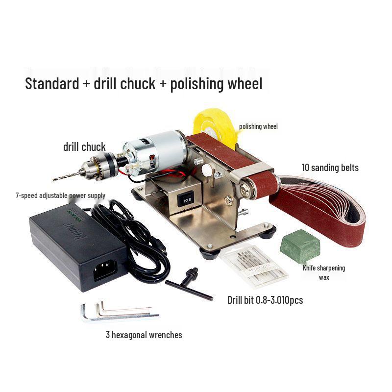 Mini Ascuțitor Multifuncțional: Polizor unghiular cu unghi fix și șlefuitor cu bandă pentru uz casnic