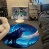 Artistic Round Mandala Multicolor Rug Mat, Non-Slip Floor Mat for Living Room