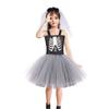 Girl's Halloween Cape Plaid Sleeveless Dress 2-Piece Set