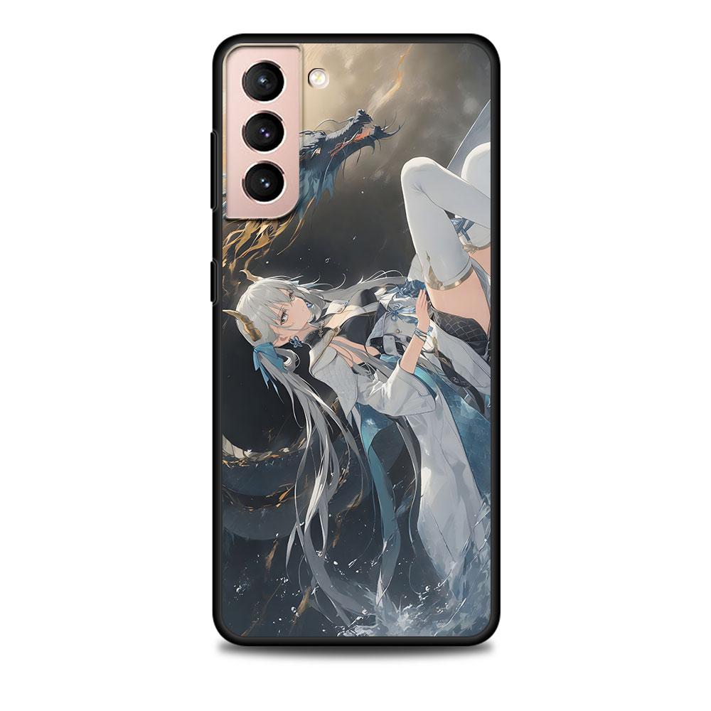 

JINHSI Wuthering Waves Case for Samsung Galaxy S23 S10e S10 S21 FE S22 S9 S24 Ultra S20 Plus Soft Black TPU Phone Cover Bumper Samsung S9