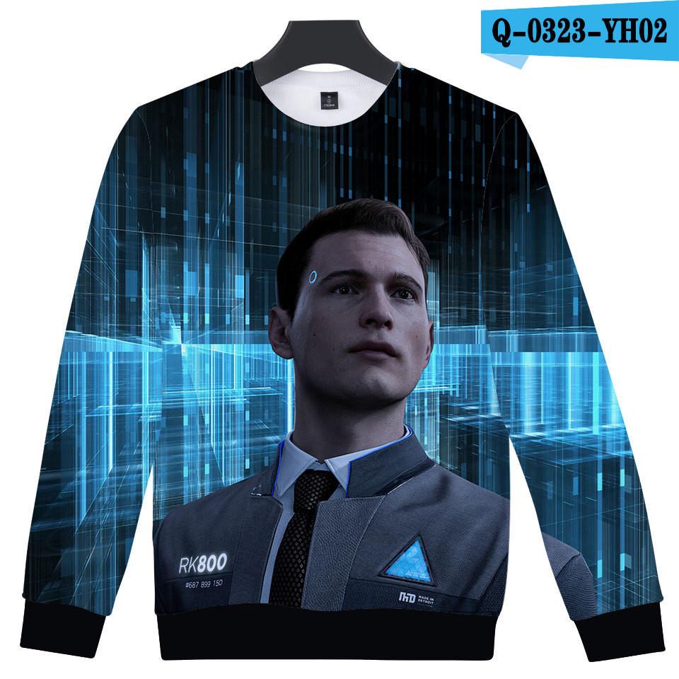 Premium Quality Detroit Become Human Connor Cosplay 3d Print Hoodie Sweater Costume