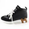 Great HERMES High cut sneakers hip hop H logo lace-up leather black Women 37 Used
