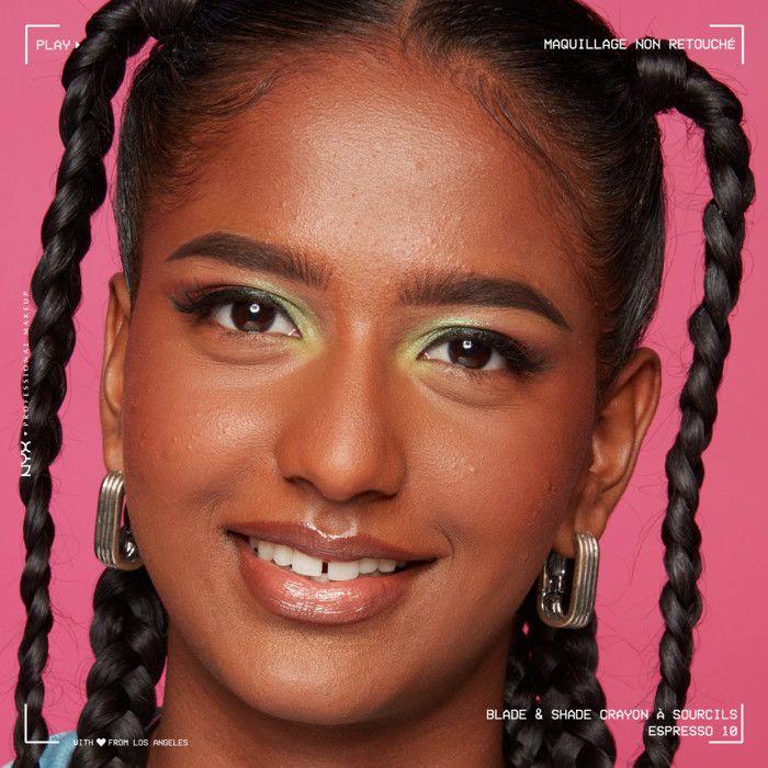 NYX Professional Makeup Blade &amp; Shade, Crayon sourcils double embout, tenue jusqu'à 16h, Espresso
