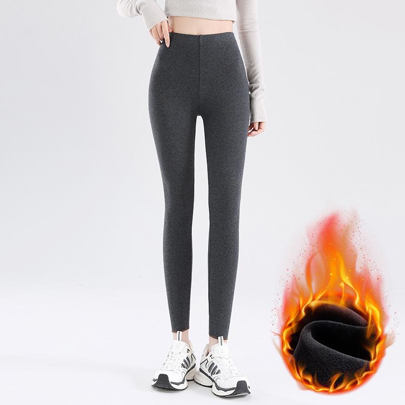 Women's Fleece-Lined Velvet Leggings - Autumn/Winter 2025 Style, Warm & Thick for Outdoors & Leisure
