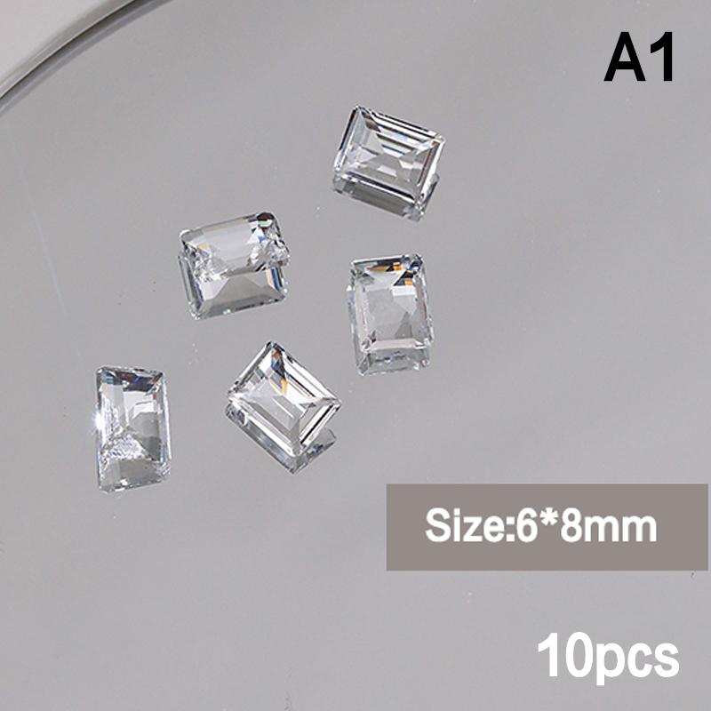 

10 шт. прозрачный кристалл для дизайна ногтей, блестящий прозрачный заостренный нижний стеклянный камень, 3D, аксессуары для украшения маникюра своими руками A1