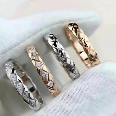 Deze Klassieke Kleine Geurige Wind Ruit Ring Dames Roségoud Witgoud Diamant Ring Koppelring Heren