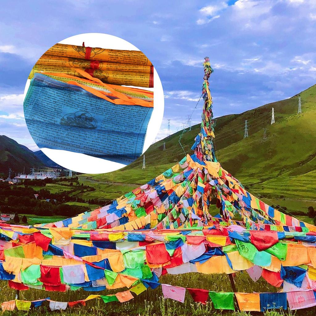 Tibetan Prayer Flags 20 Pieces Buddhist Banner 10x6 Inches Sacred Art Tibetan Prayer Flags for Peace Meditation Indoors Decor