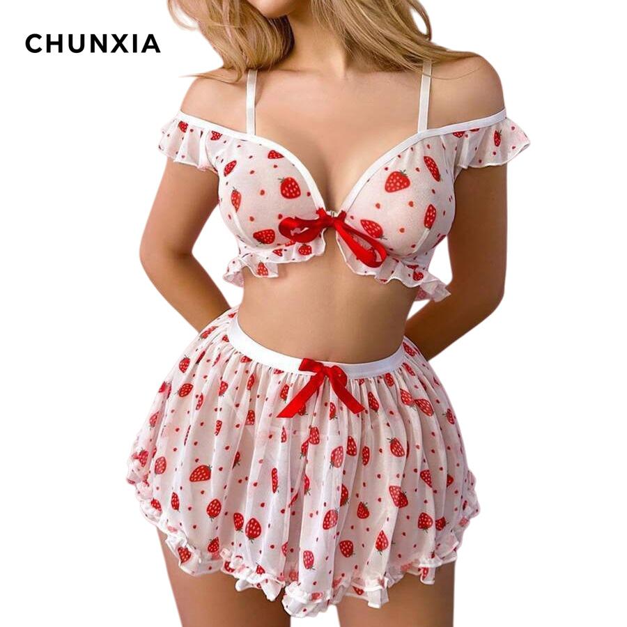 New sexy pajamas, bras, skirts, strawberry print flower girl