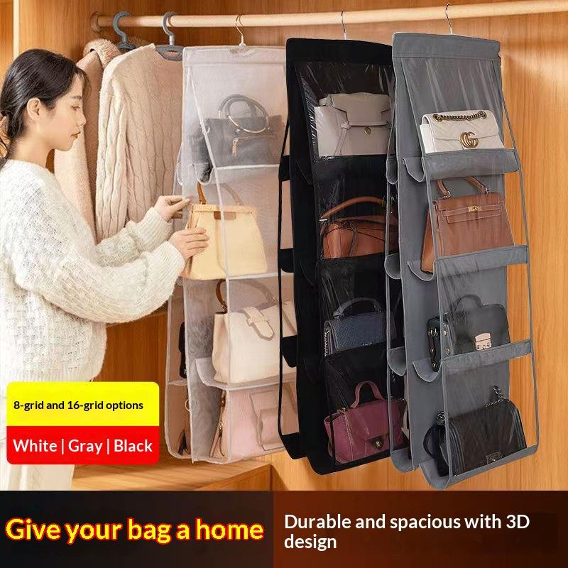 Bag storage hanging bag dustproof transparent mesh pocket storage bag behind the door