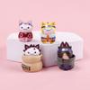 Small Size 8-piece Cat Figure Set Pvc Material 3cm Non-assembled Characters Collection