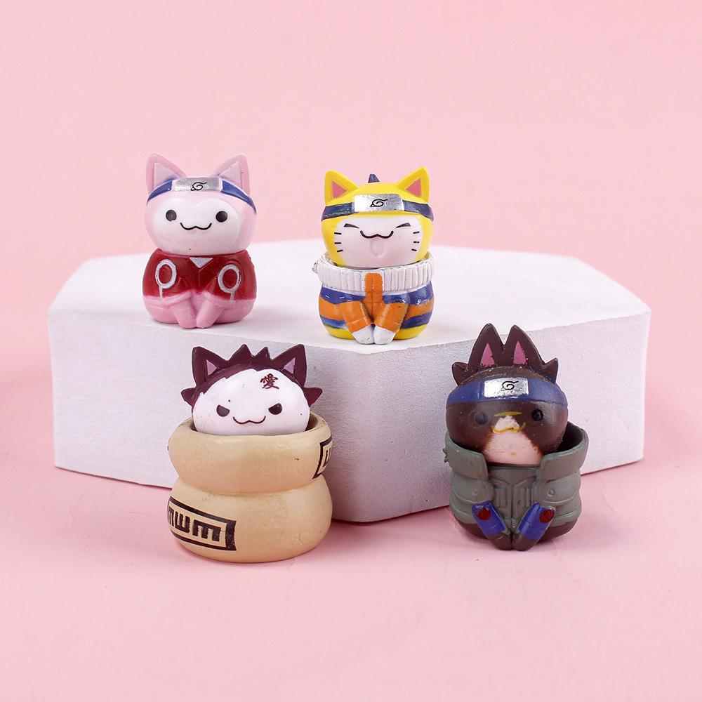 Small Size 8-piece Cat Figure Set Pvc Material 3cm Non-assembled Characters Collection