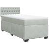 Vidaxl Letto Continentale Con Materasso, Grigio Chiaro, Velluto, 90X190 Cm