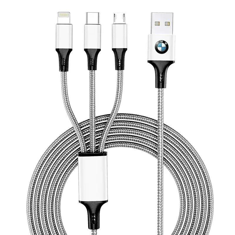 2025 New Emblem Three-in-one Car Superstrong Fast Charging Data Cable For BMW X6 X1 X2 X3 X4 X5 X7 E46 E39 E90 E36 E60 E34 E30 F