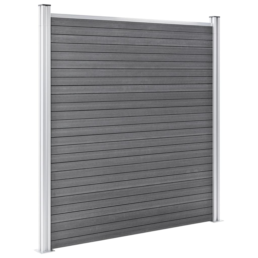 WPC Fence Set 2 Square Panels + 1 Diagonal Panel 446 X 186 Cm Grey