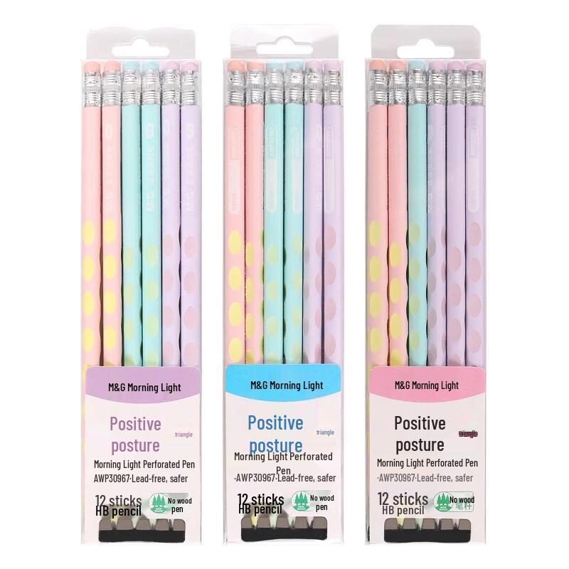 

M&G HB Ergonomic Triangle Wooden Pencils with Eraser