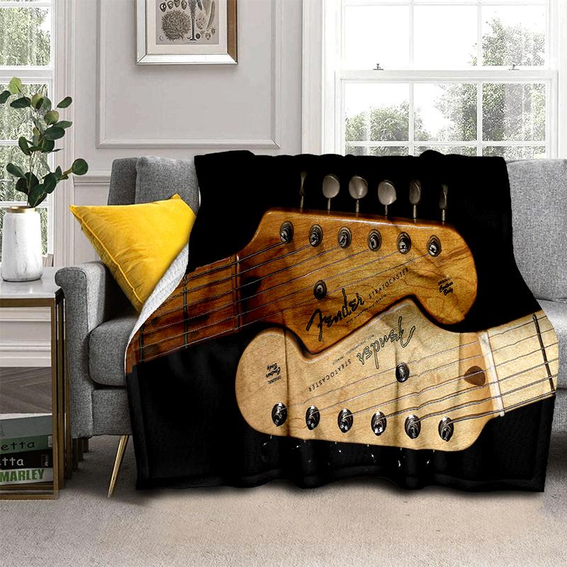 29 Stil Neu Fender Retro Gitarre Instrumente Musik Logo Decke, Weiche Überwurfdecke für Zuhause Schlafzimmer Bett Sofa Reise Picknickdecke