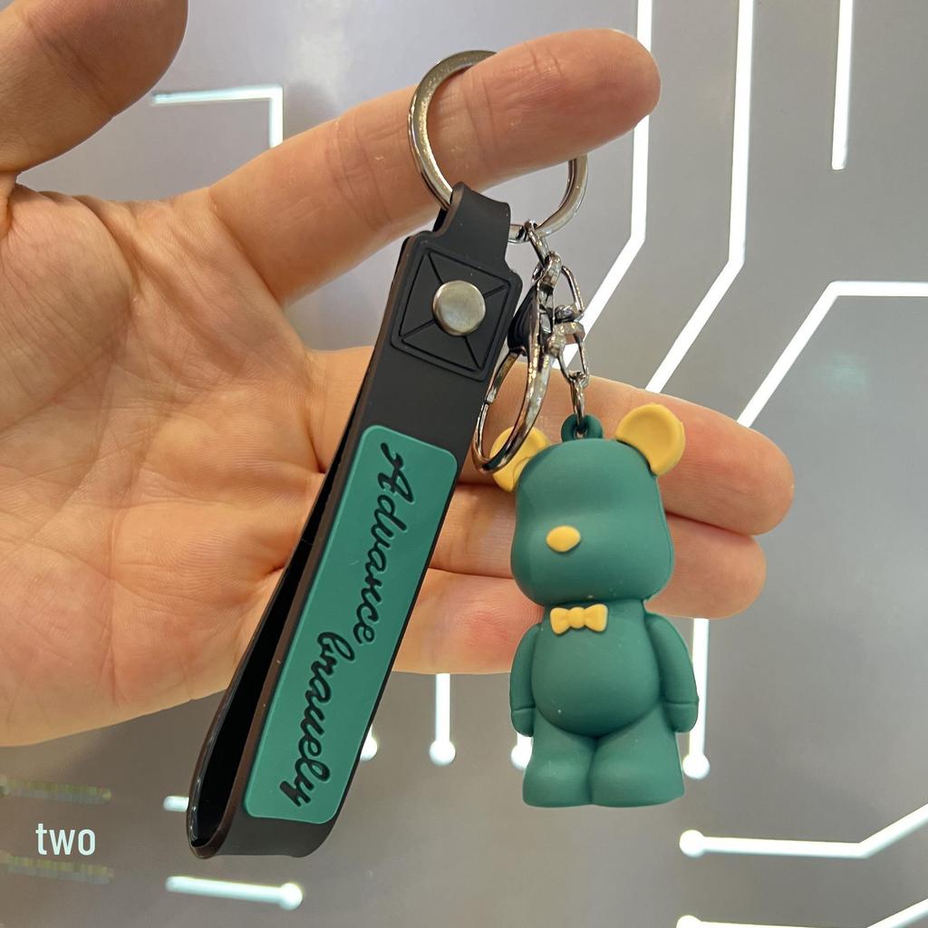 "3D Soft Bear Keychain Pendant - Cute and Trendy Accessory for Bags and Car Keys"