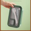 Portable Lunch Box with Cutlery Plastic Divided Lunch Box New Simple Lunch Box