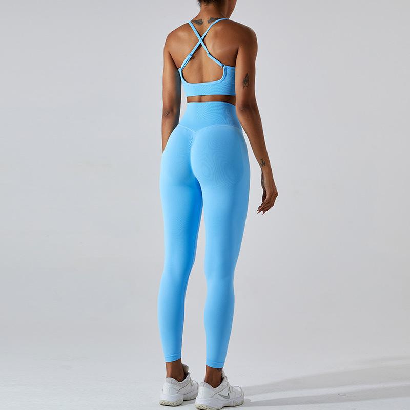New Fitness Suit Set For Women, Sexy Peach Yoga Tight And Quick Drying Yoga Exercise Set