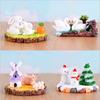 3pcs Resin Moss Micro-landscape Resin Decoration Animal Piglet Rabbit Swan Scenery Animal Accessories